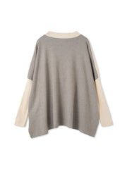 バイカラードルマンニットプルオーバー≪手洗い可能≫