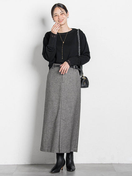 袖レースインナーカットソー