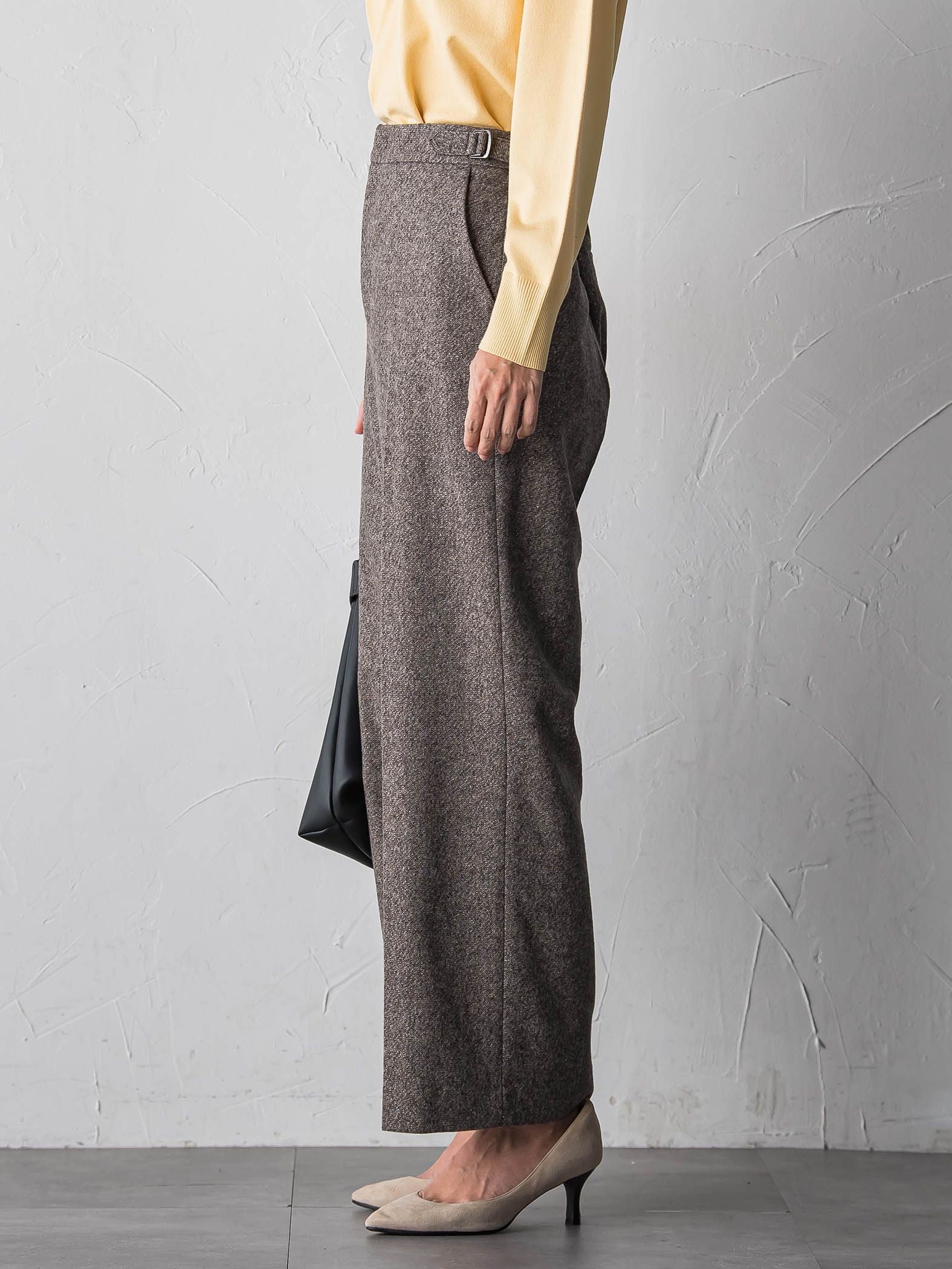 【大きいサイズ】ウールラメシャンブレーパンツ