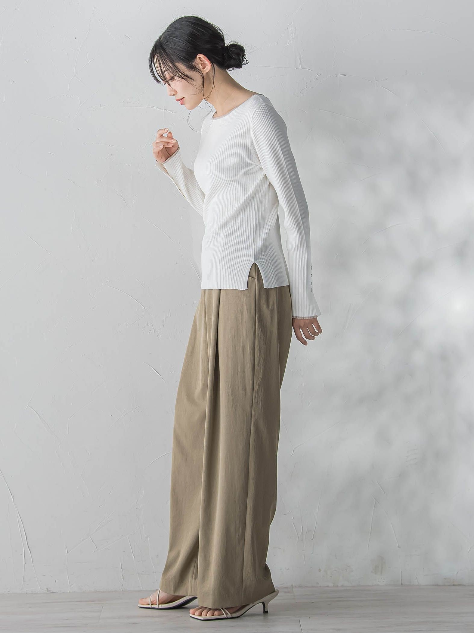 配色RIBニット≪手洗い可能≫