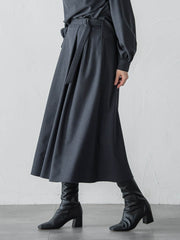 ウールブレンドストレッチフレアスカート≪セットアップ対応/手洗い可能≫