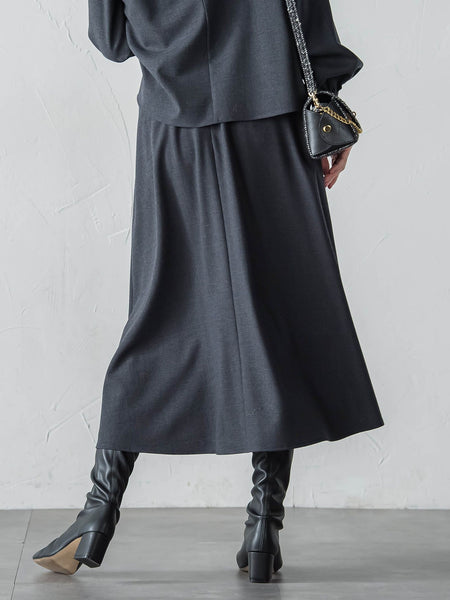 ウールブレンドストレッチフレアスカート≪セットアップ対応/手洗い可能≫