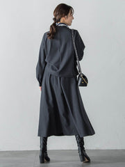 ウールブレンドストレッチフレアスカート≪セットアップ対応/手洗い可能≫