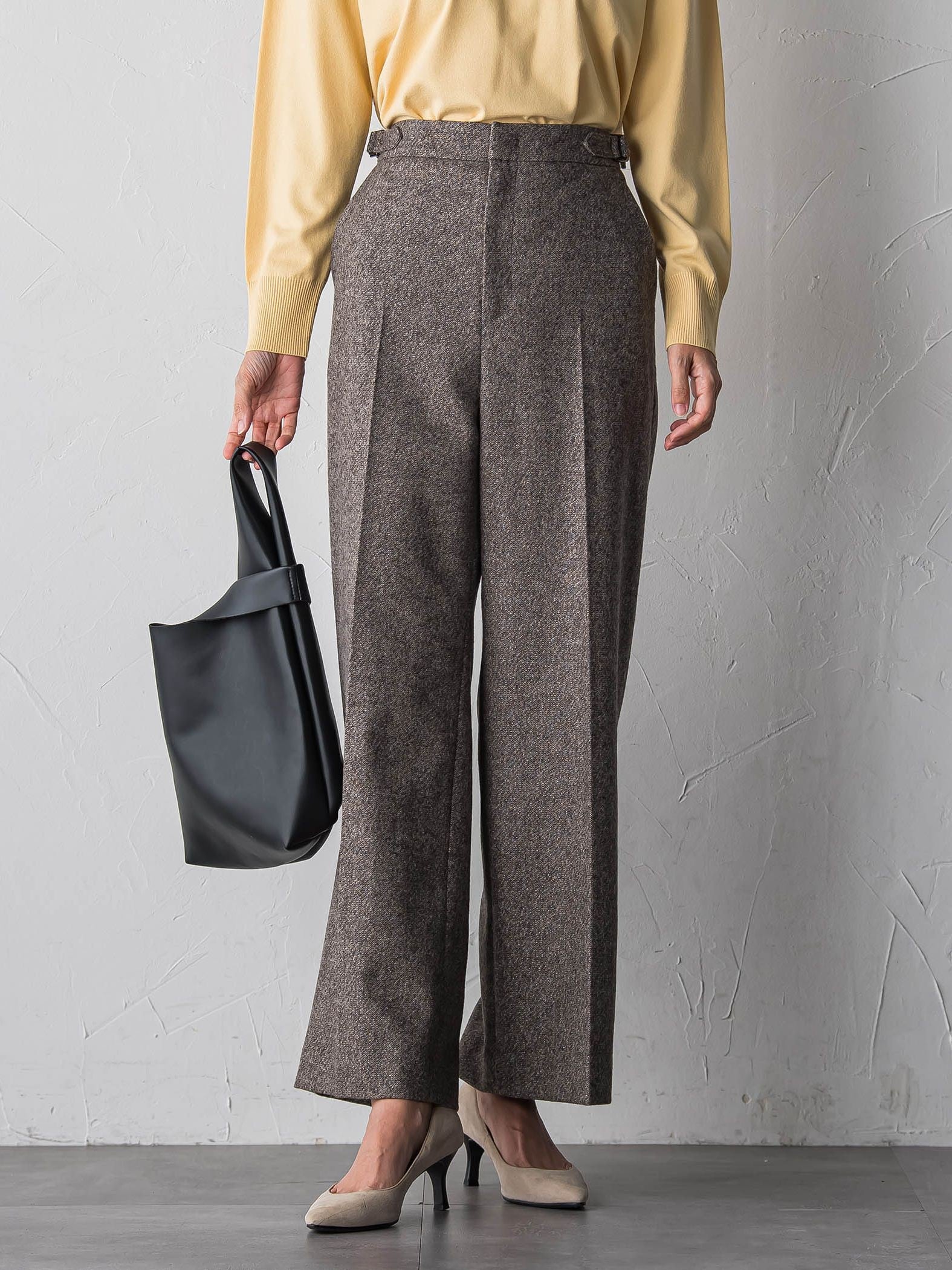 【大きいサイズ】ウールラメシャンブレーパンツ