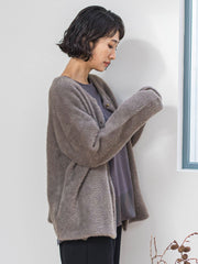 【大きいサイズ】フェザーヤーンニットカーディガン