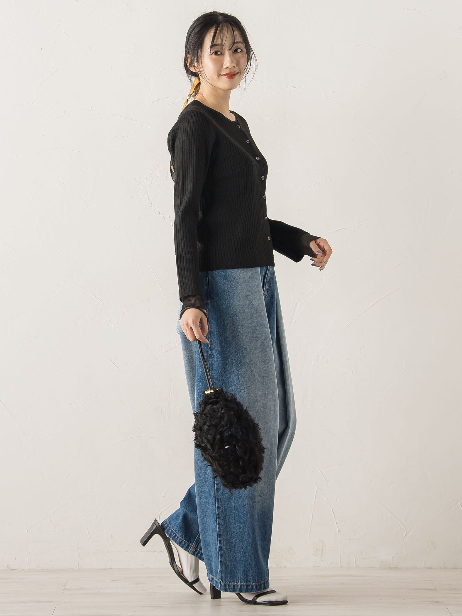 シアー切替えRIBニット≪手洗い可能≫