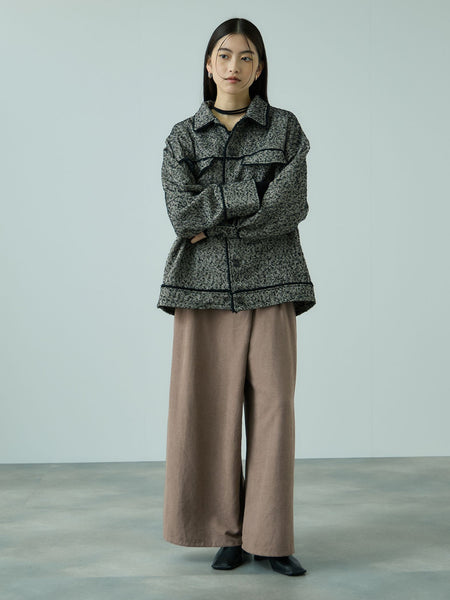 フィブリルサテンラップワイドパンツ≪洗濯機で洗える≫