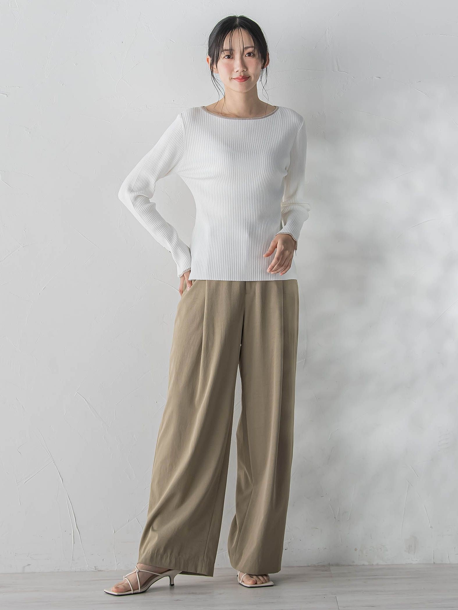 配色RIBニット≪手洗い可能≫