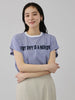 ナローボーダーステートメントTシャツ