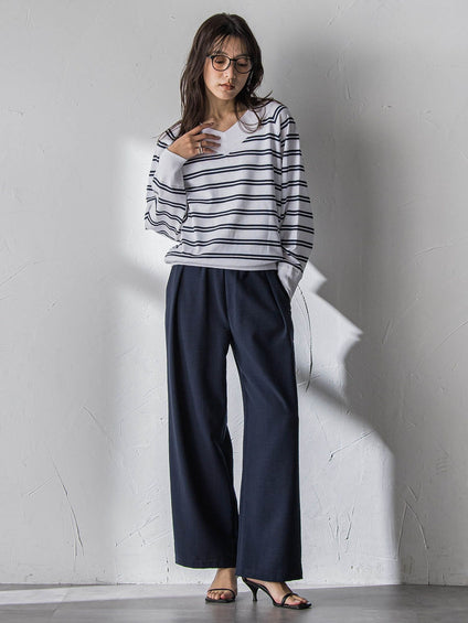 LEVITA Vネックドルマンニットプルオーバー