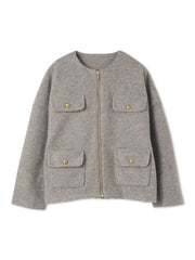 イタリアンエアリー4ポケットZIPブルゾン≪手洗い可能≫