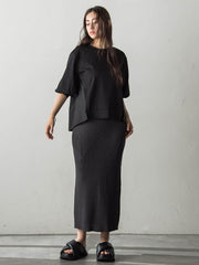 異素材コンビネーションプルオーバー≪洗濯機で洗える≫