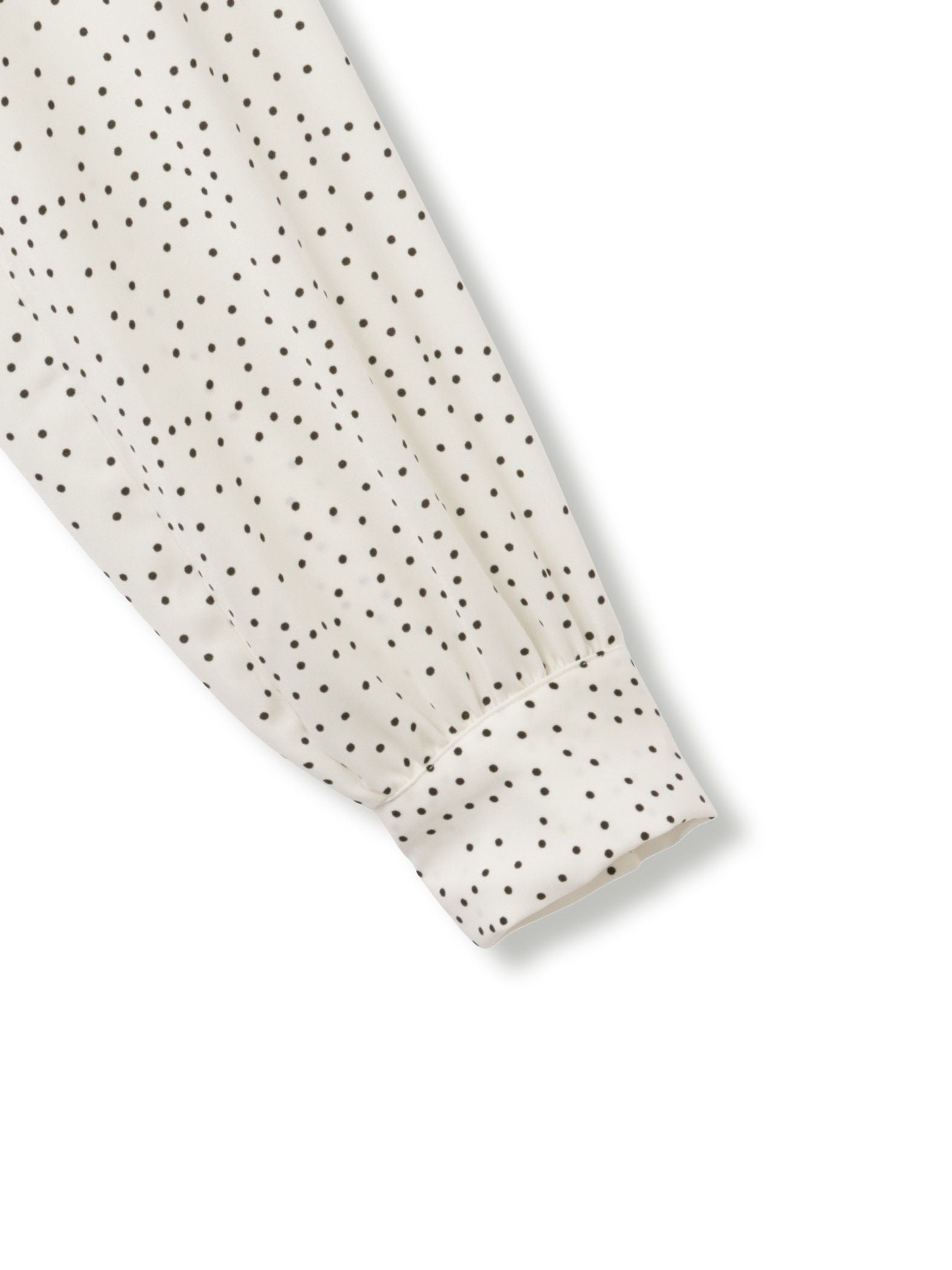 デシンVネックフリルドットボウタイブラウス