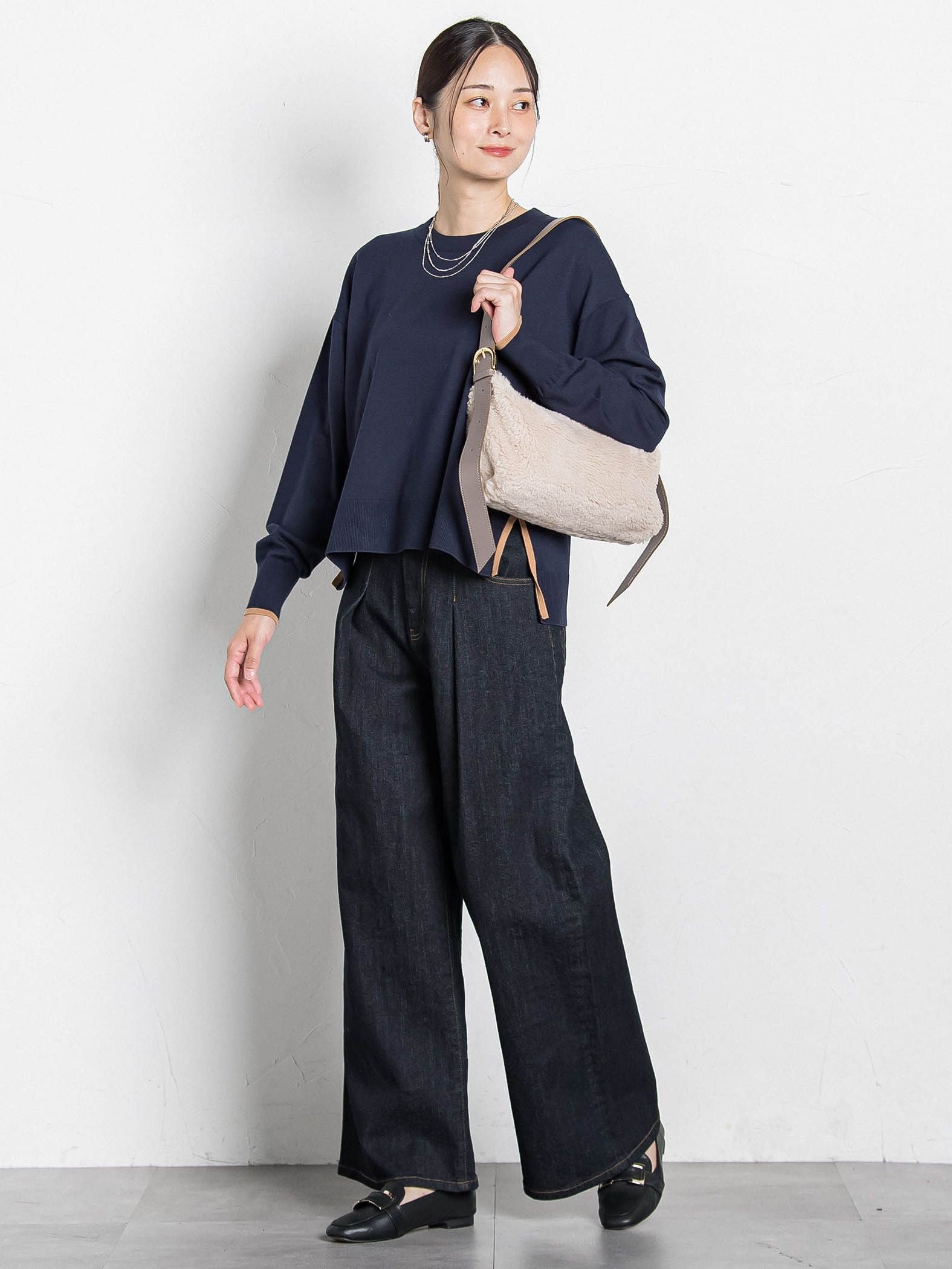 【WEB限定】カラー配色ニット≪洗える≫