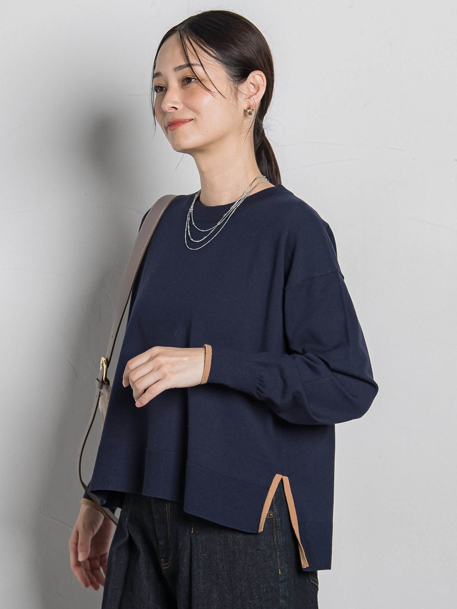 【WEB限定】カラー配色ニット≪洗える≫