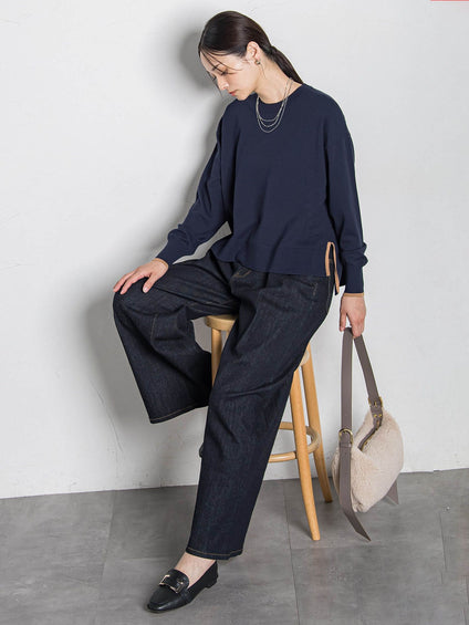 【WEB限定】カラー配色ニット≪洗える≫