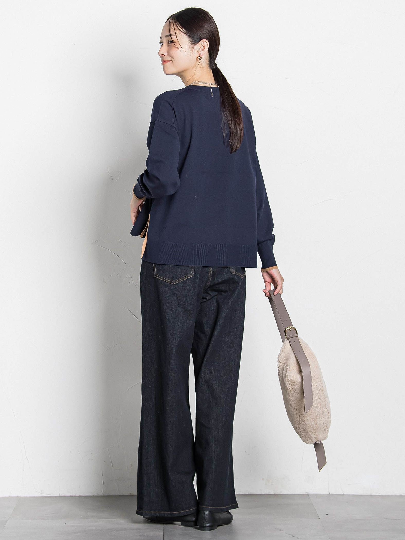 【WEB限定】カラー配色ニット≪洗える≫