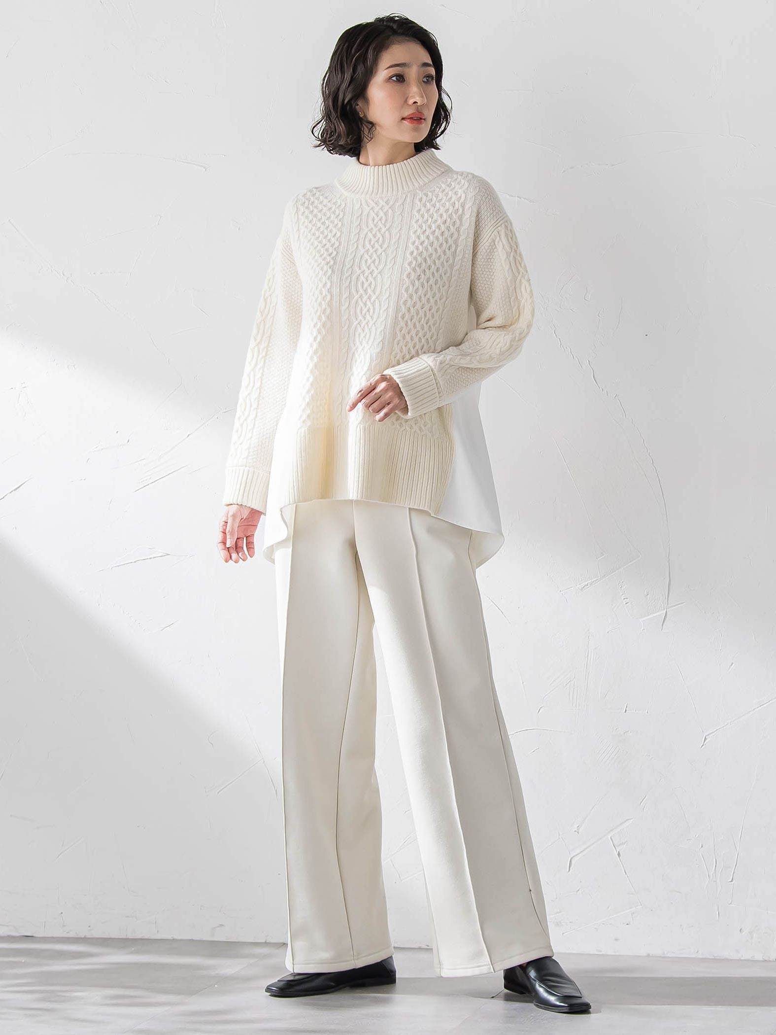 【WEB限定/大きいサイズ】”まるで毛布”とろける裏起毛ワイドパンツ