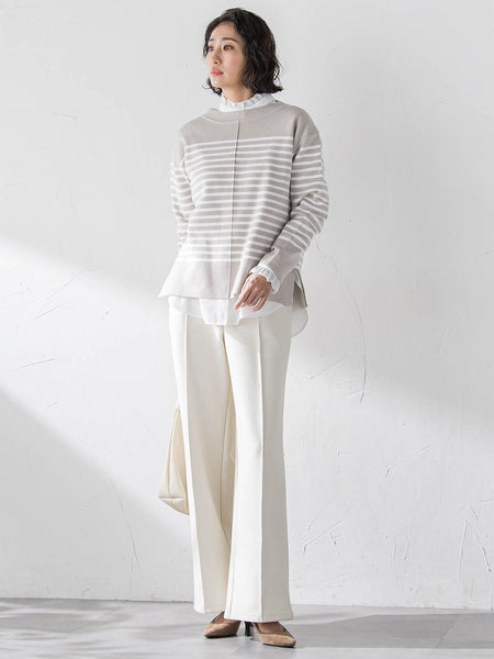 【WEB限定/大きいサイズ】”まるで毛布”とろける裏起毛ワイドパンツ