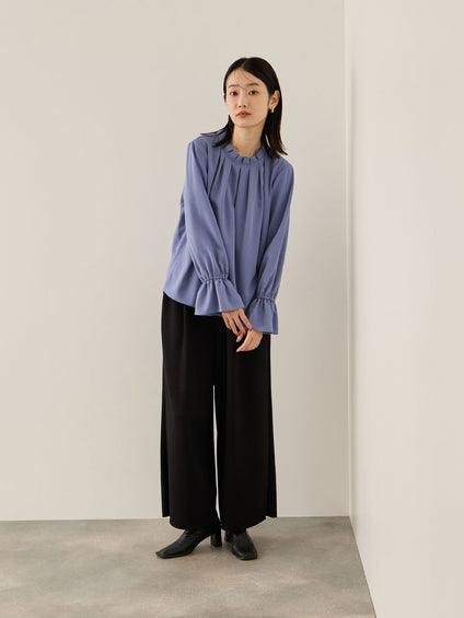 エステールギャバジンハイネックブラウス≪手洗い可能≫