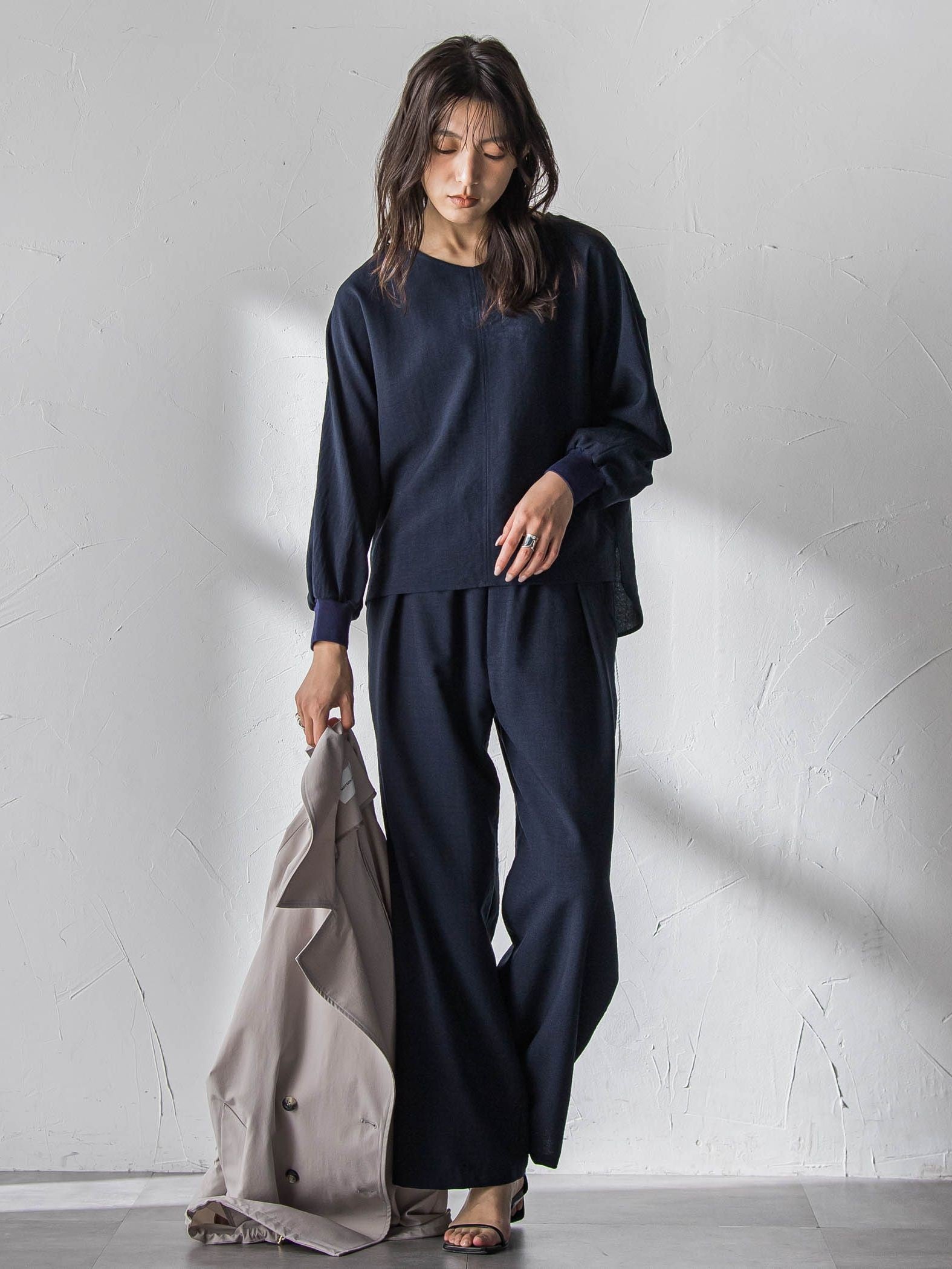 【一瞬で楽とキレイを叶える】タンブラーオックスイージーワイドパンツ≪手洗い可能≫