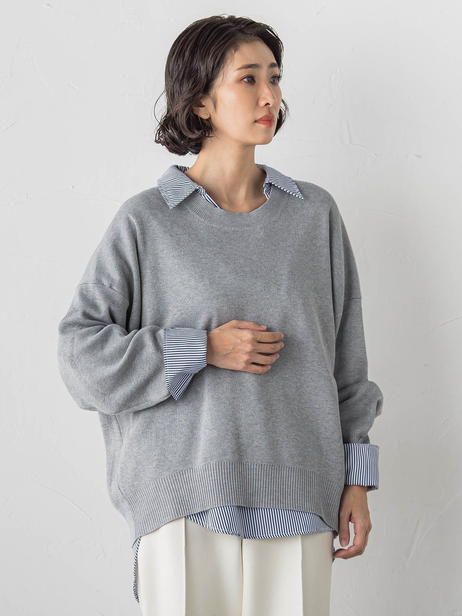 【WEB限定】”3コーデが叶う2点セット”ニット×シャツ