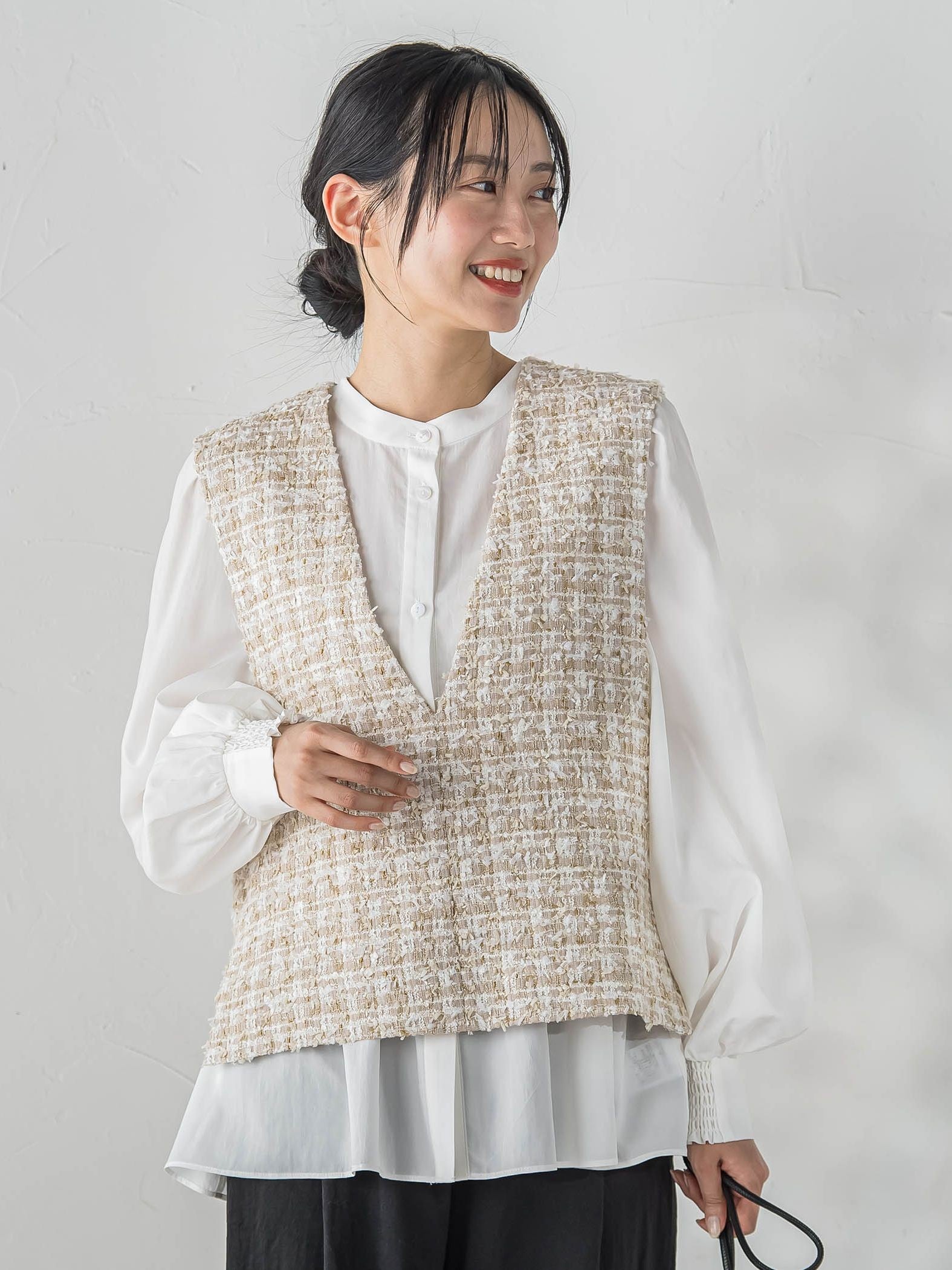 カミュツィードベストブラウス