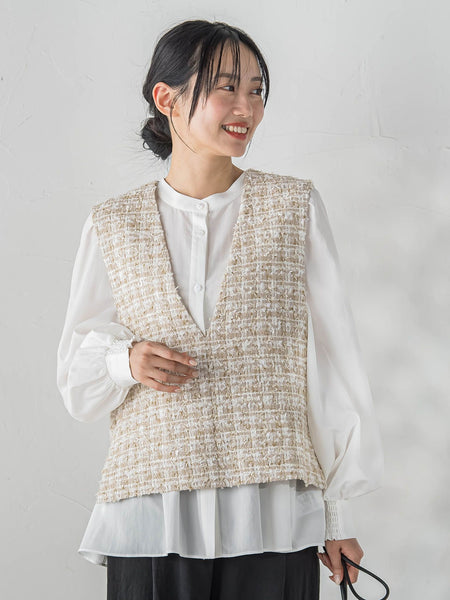カミュツィードベストブラウス