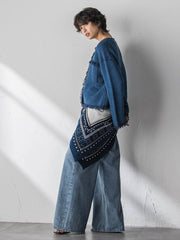 デニムライクニットジャケット