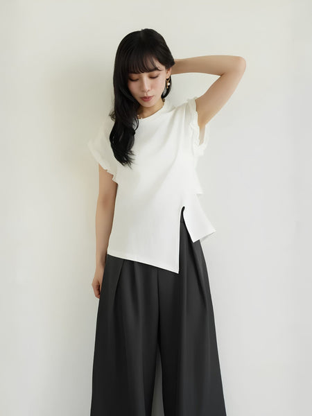 【小さいサイズ】バックリボンフリルカットソー