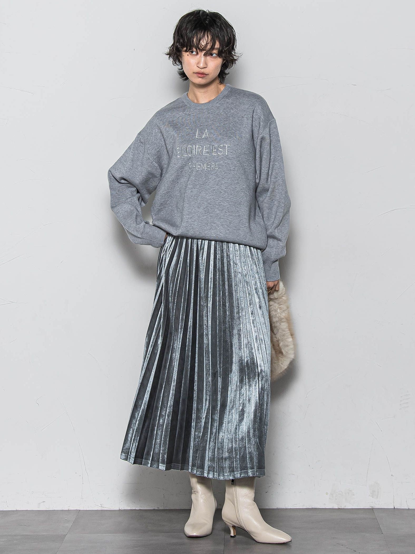 【WEB限定】刺繍ロゴニットプルオーバー≪洗濯機で洗える≫