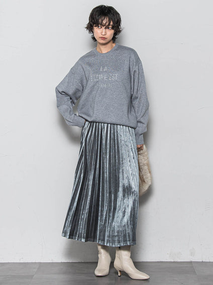 【WEB限定】刺繍ロゴニットプルオーバー≪洗濯機で洗える≫