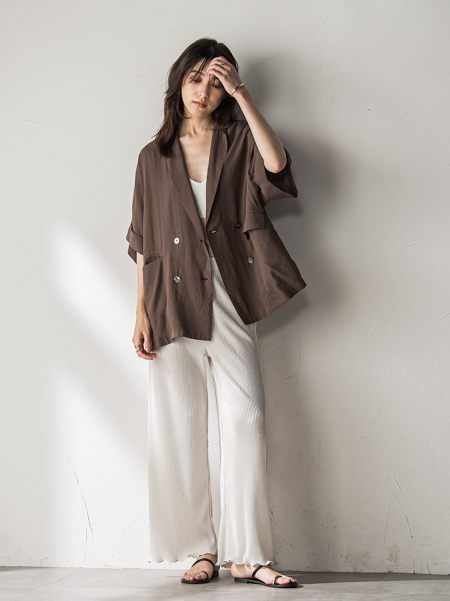 【WEB限定】クリスタルプリーツパンツ≪手洗い可能≫