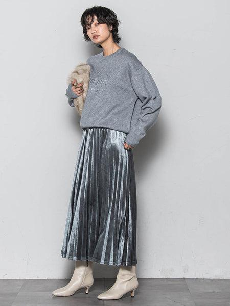 【WEB限定】刺繍ロゴニットプルオーバー≪洗濯機で洗える≫