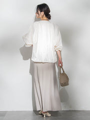 サテンジップブルゾン