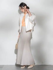 サテンジップブルゾン