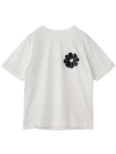 スパンコール刺繍フラワーモチーフTシャツ≪手洗い可能≫ | MAYSON 