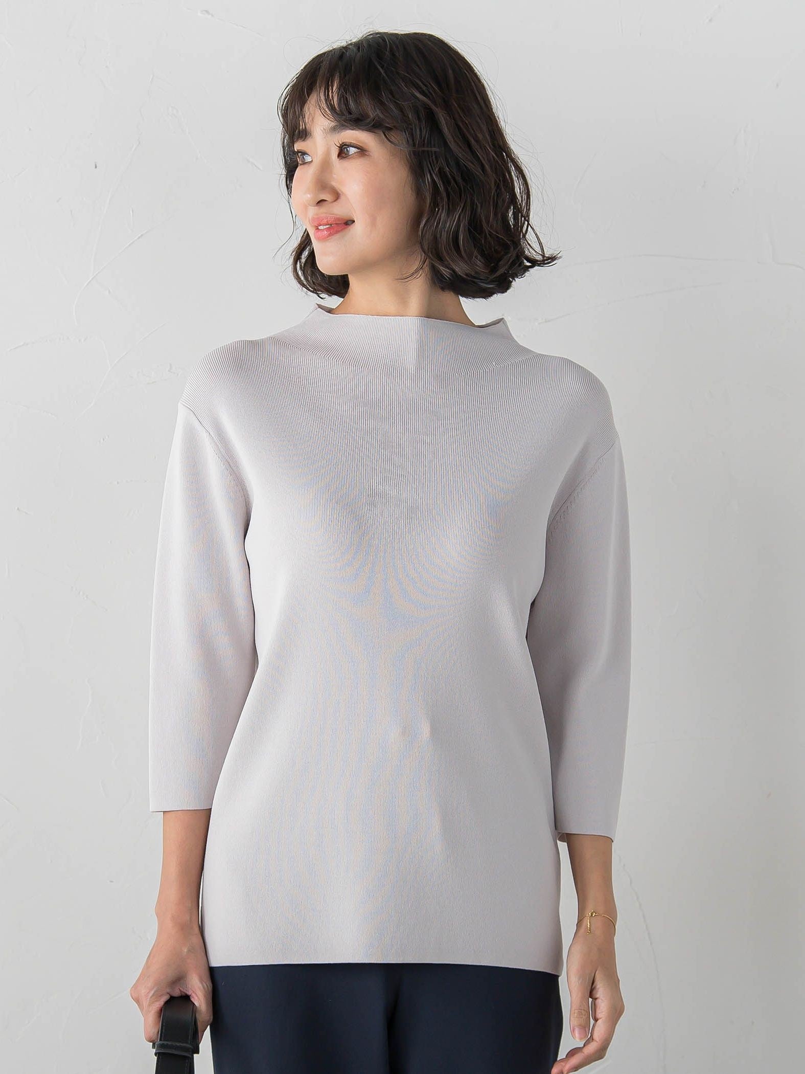 【大きいサイズ】モックネックニット