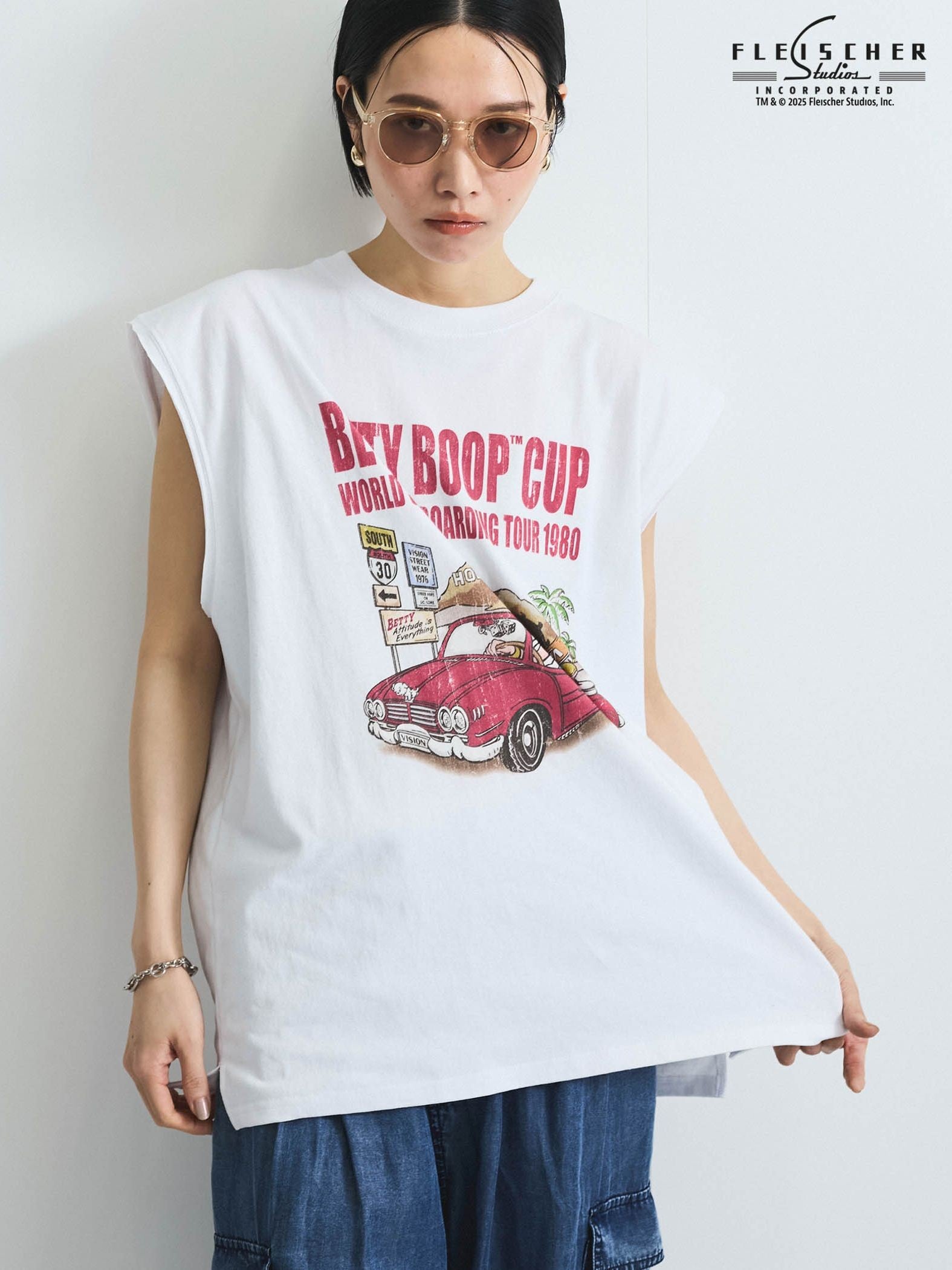 【VISION × Betty Boop™】ヴィンテージツアーノースリＴシャツ≪洗濯機で洗える≫