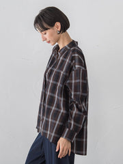 【大きいサイズ】シアーチェックシャツ