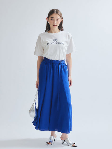 麻ライクベルトワイドパンツ≪手洗い可能≫