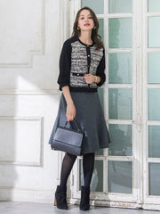 CLARENSONミックスツイードカーディガン