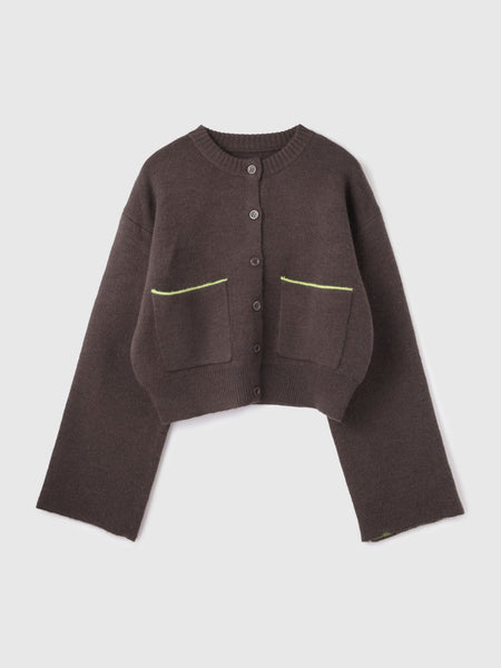 アルパカタッチダブルフェイスニットカーディガン≪手洗い可能≫