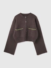 アルパカタッチダブルフェイスニットカーディガン≪手洗い可能≫