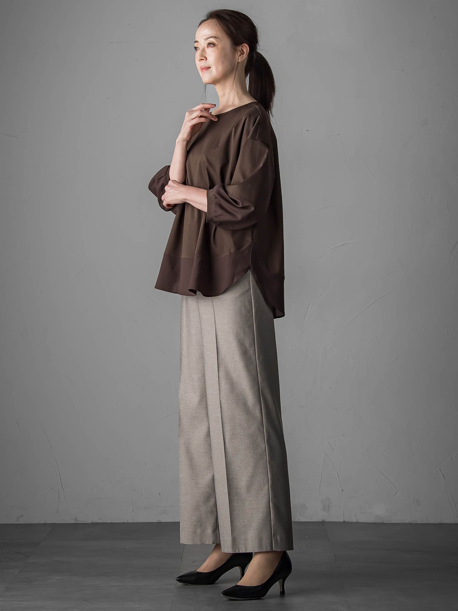 キラメキストレッチワイドパンツ≪洗濯機で洗える≫