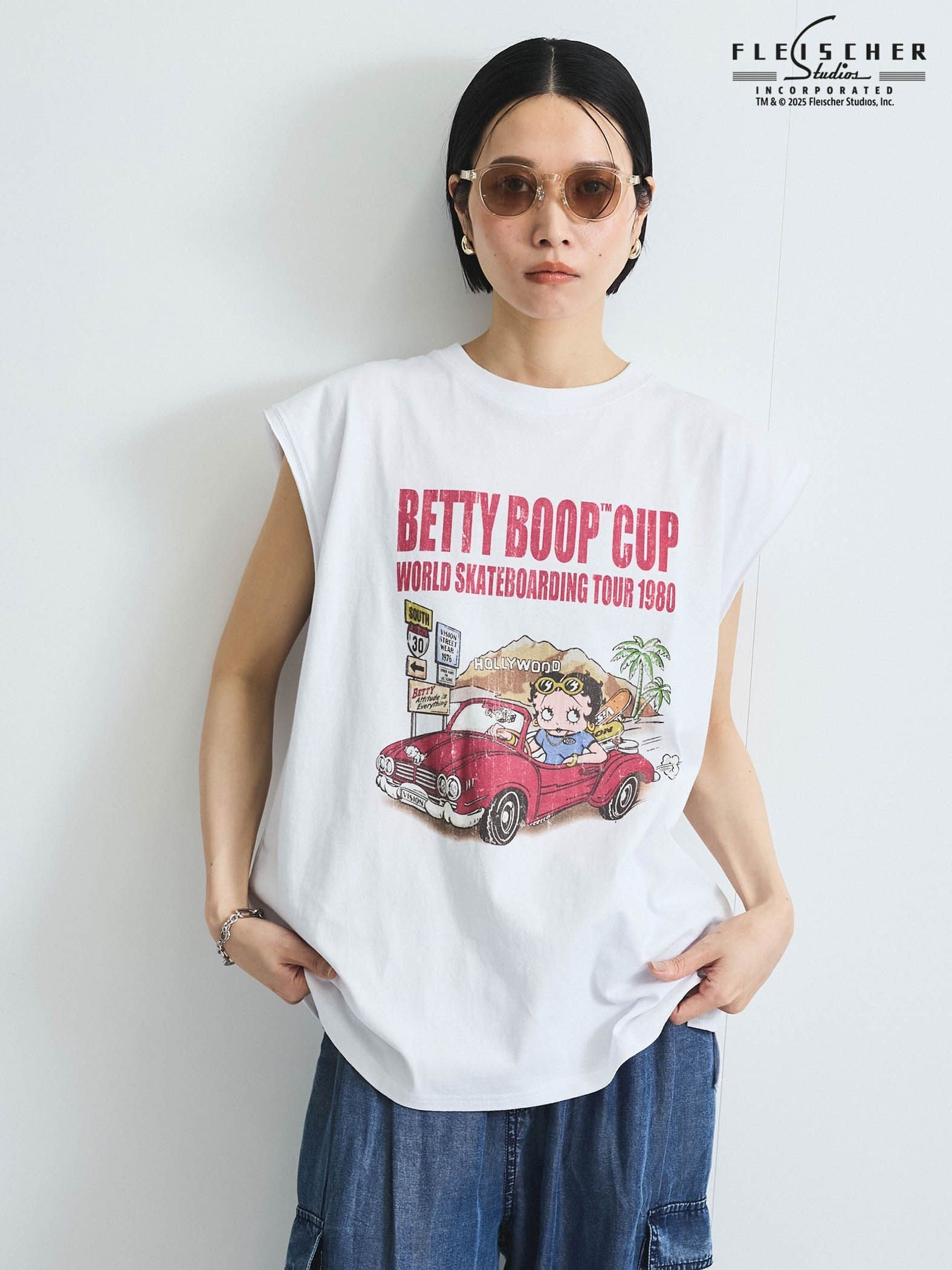 【VISION × Betty Boop™】ヴィンテージツアーノースリＴシャツ≪洗濯機で洗える≫