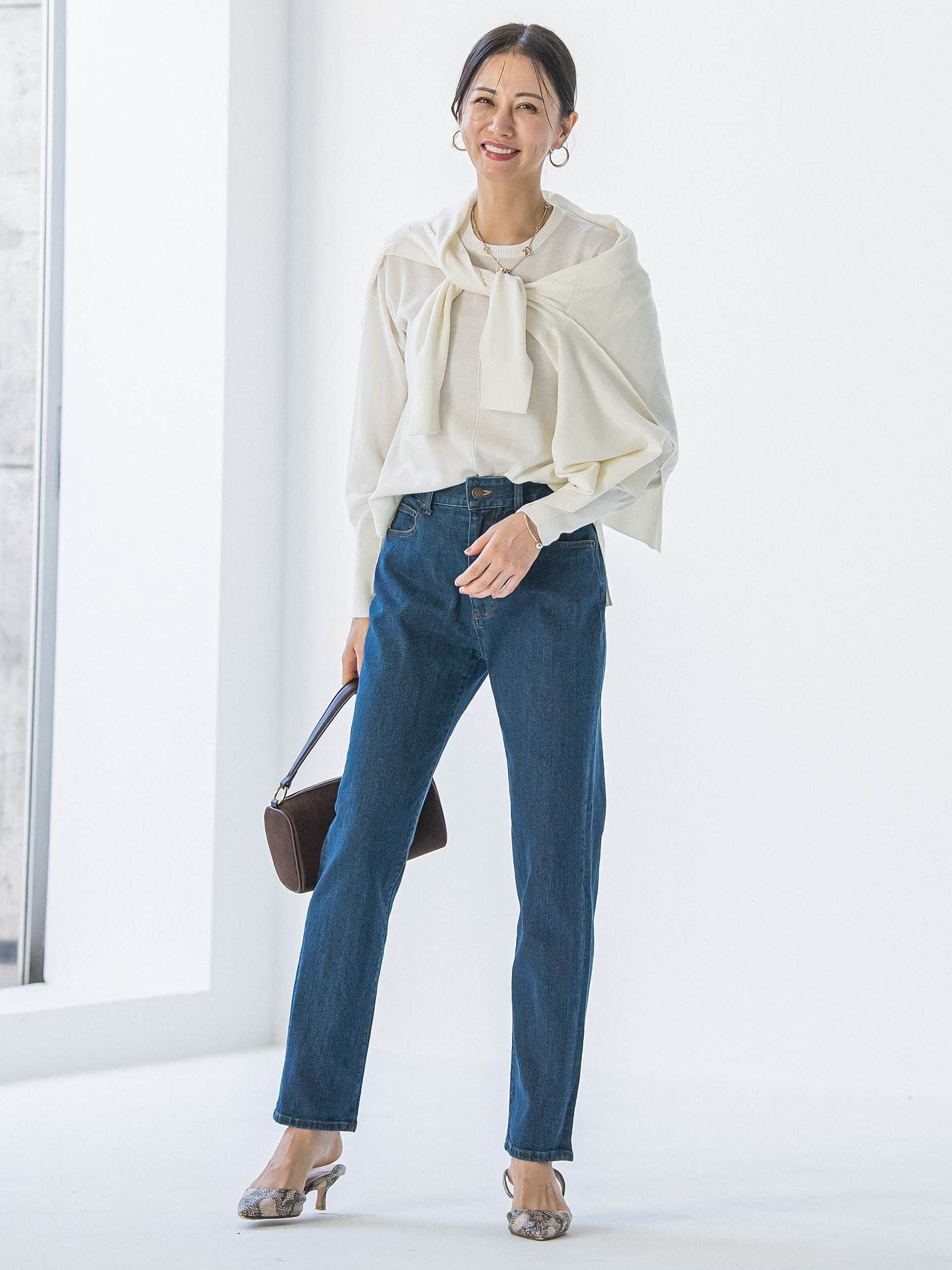 【WEB限定】ベーシックウールクルーネックニット≪洗える≫