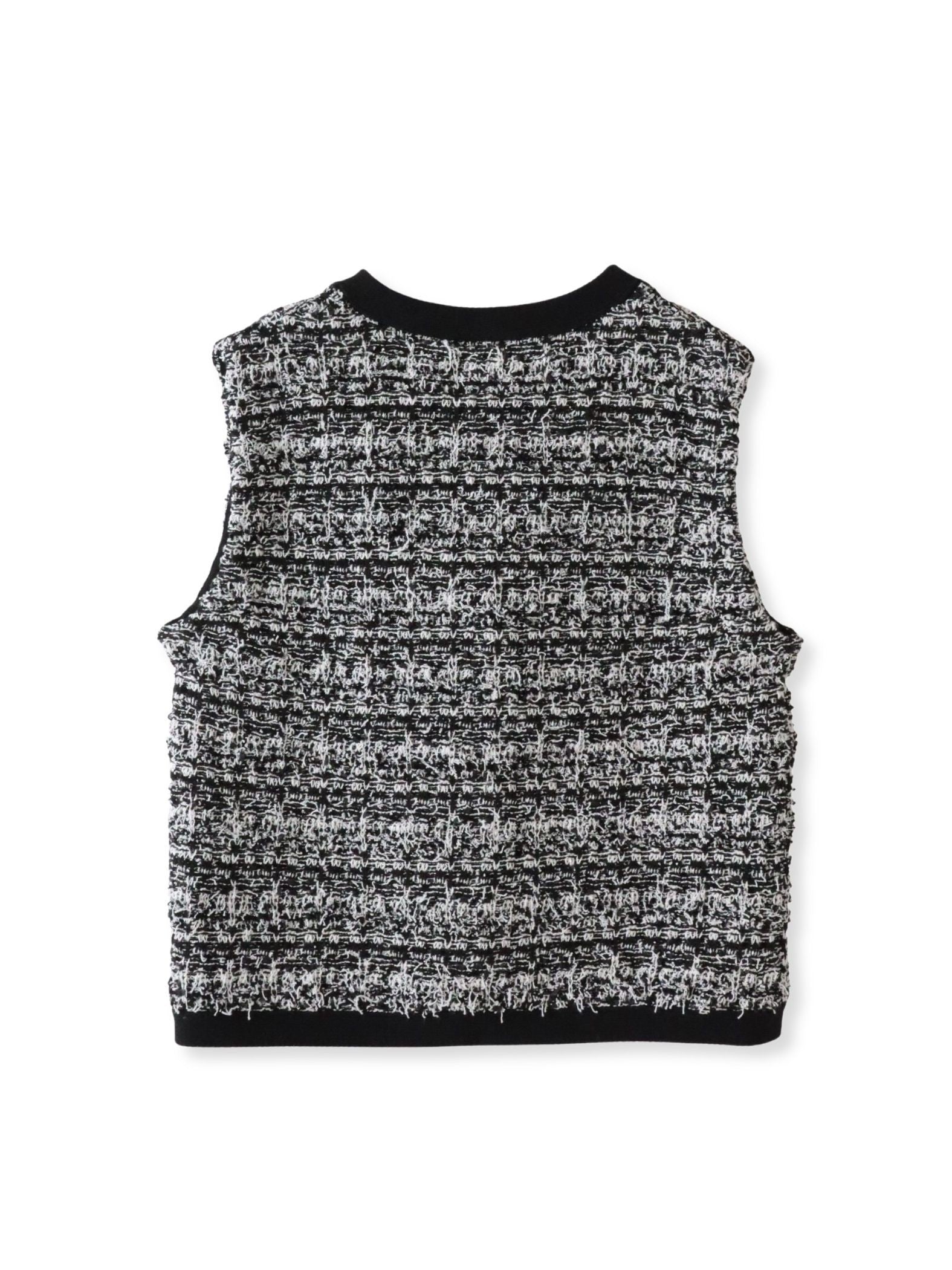 【大きいサイズ】ファンシーツイードニットジレ