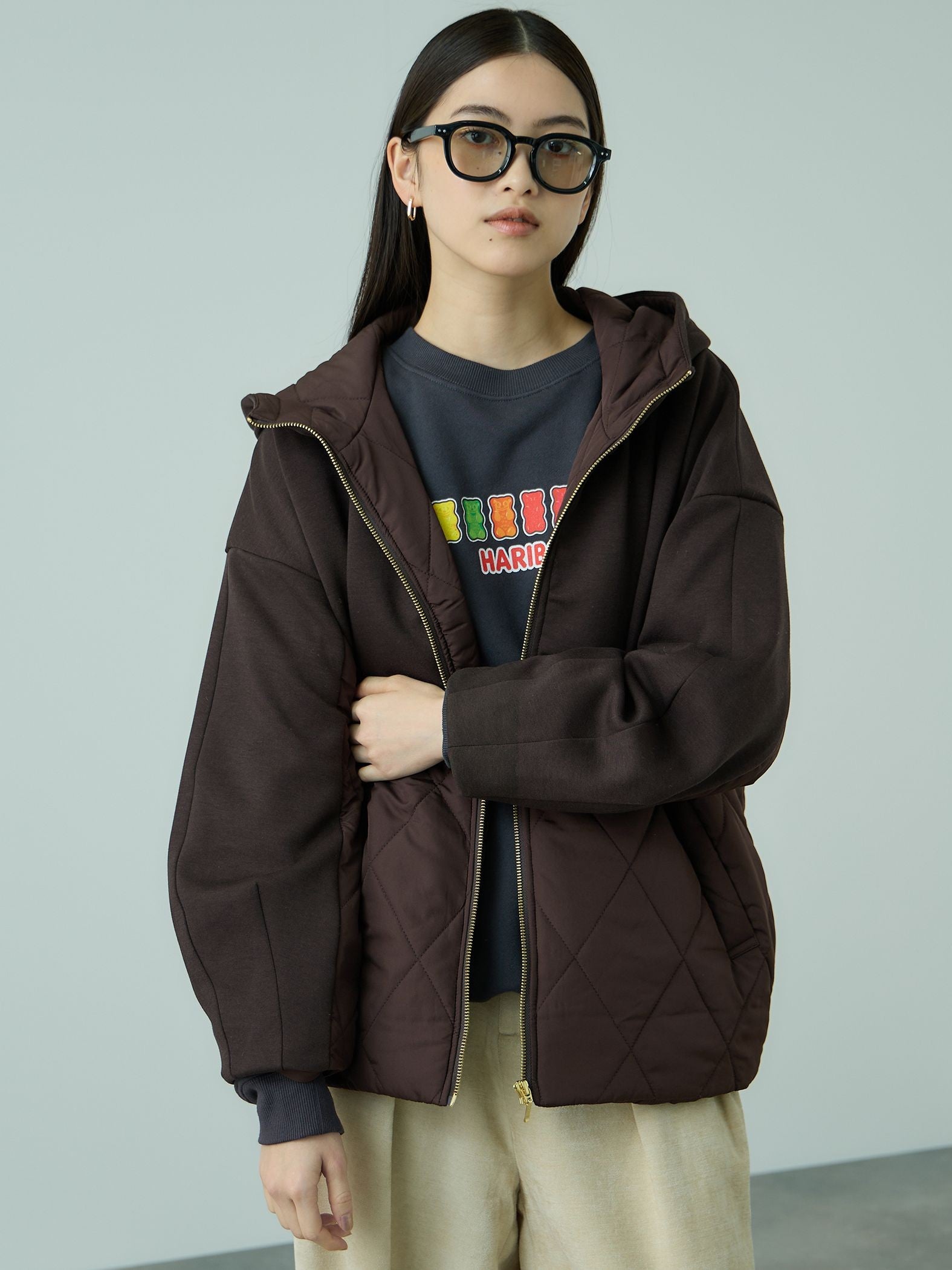 キルトダンボールコクーンスリーブブルゾン