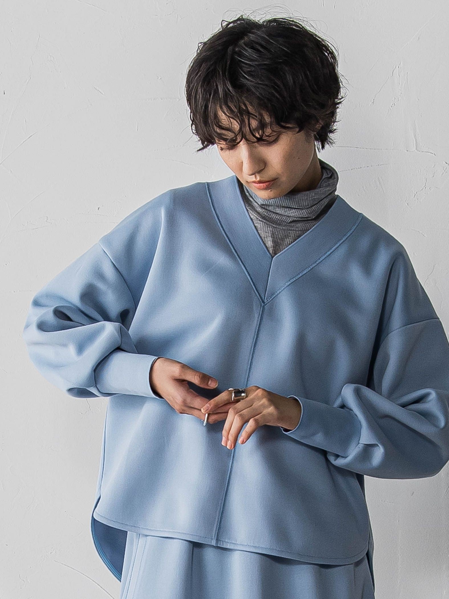 軽量ボンディングスカートセットアップ≪洗濯機で洗える≫